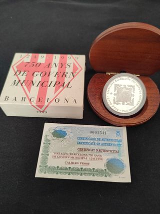 Moneda Plata 2000 Ptas 1999 Barcelona 