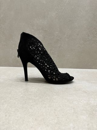 Scarpe tacco alto nere brillantini 37