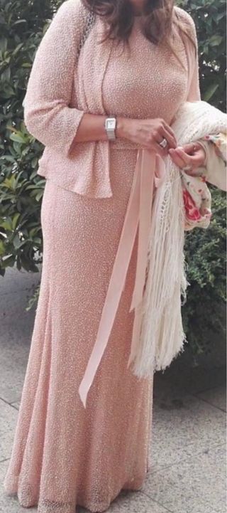 Vestido y chaqueta fiesta Javier Simorra rosa