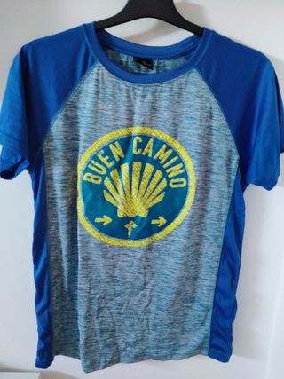 Camiseta Camino Santiago - Azul Gris