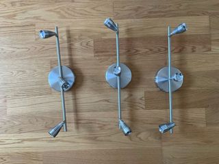 3 Lámparas Ikea metalizadas - 3 Focos por lámpara