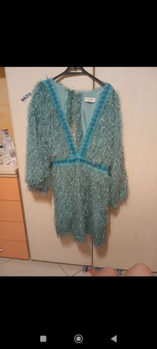 Vestito corto turchese sfumato
