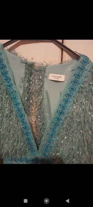 Vestito corto turchese sfumato
