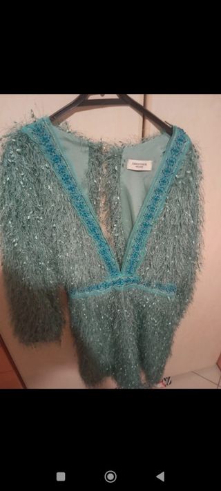 Vestito corto turchese sfumato