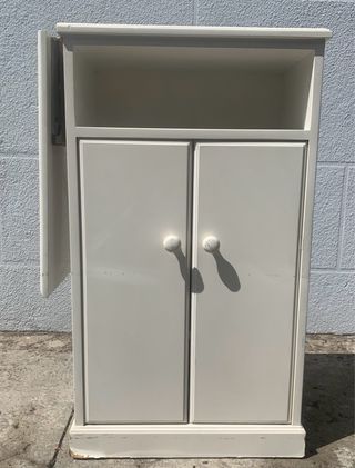Mesa auxiliar blanca plegable de madera