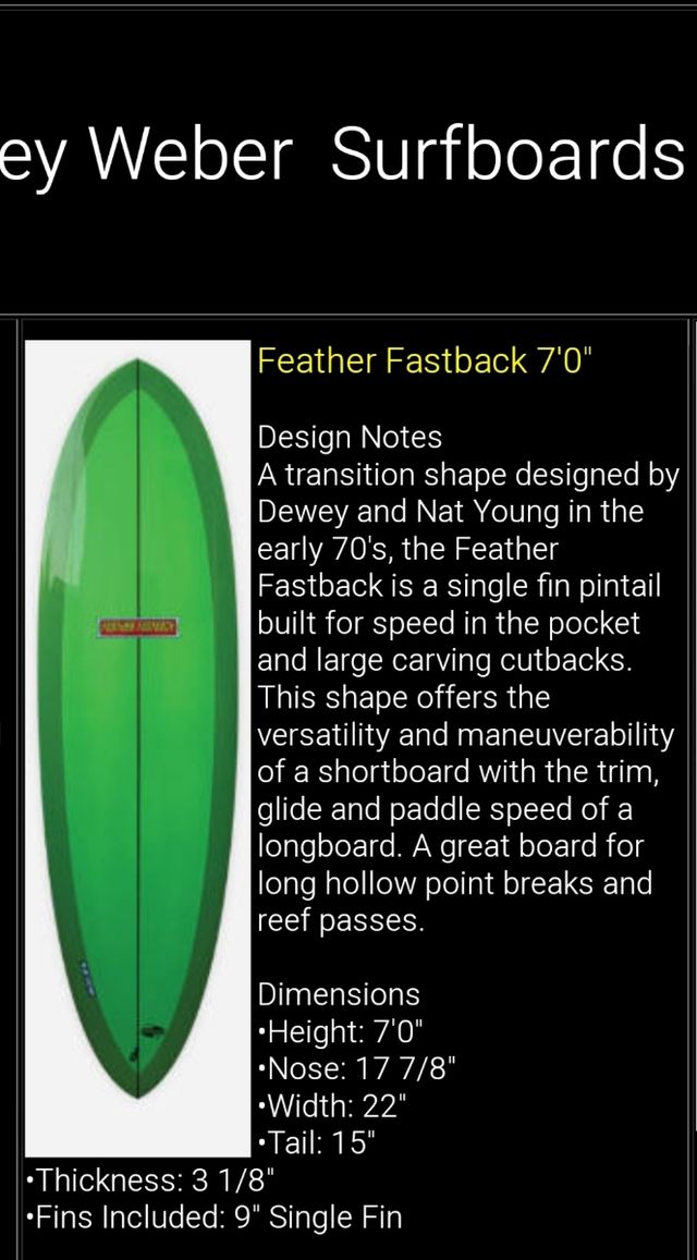 Tabla surf 7' single fin midlength