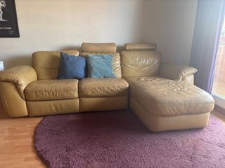 Sofá Natuzzi piel beige