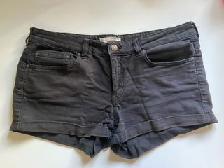 Short vaquero negro Mango 
