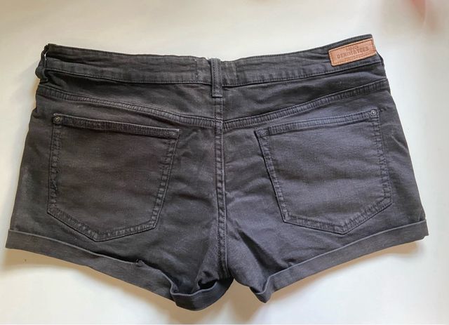 Short vaquero negro Mango