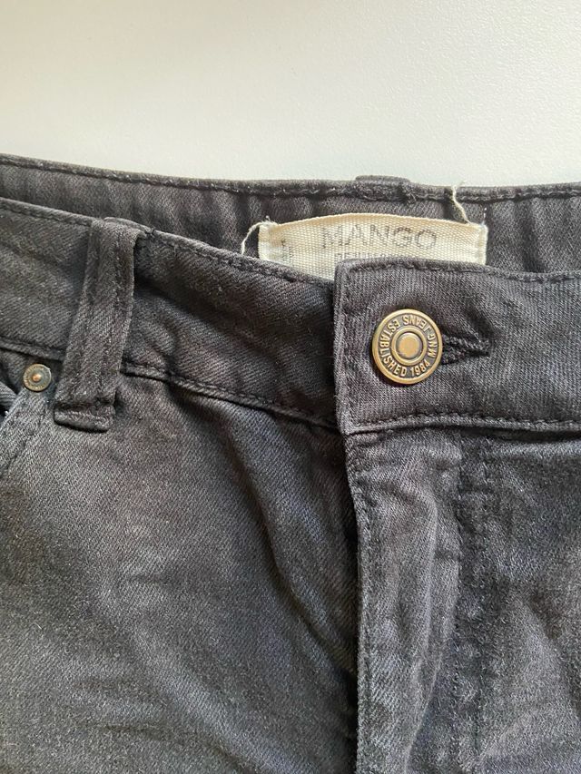 Short vaquero negro Mango