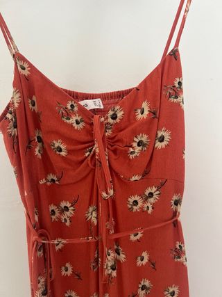Vestido largo estampado flores