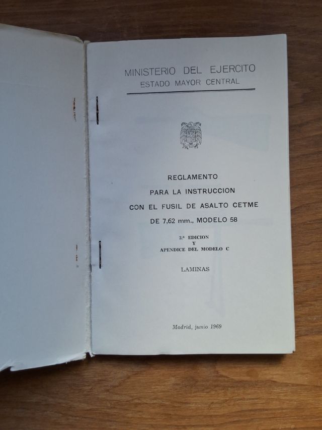 Reglamento Fusil Cetme Modelo 58 LAMINAS