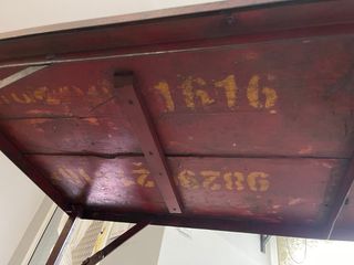 Mesa plegable hierro fundido y madera