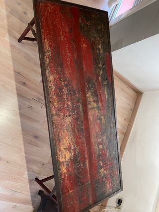 Mesa plegable hierro fundido y madera