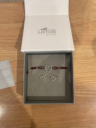 Pulsera y pendientes Lotus plata