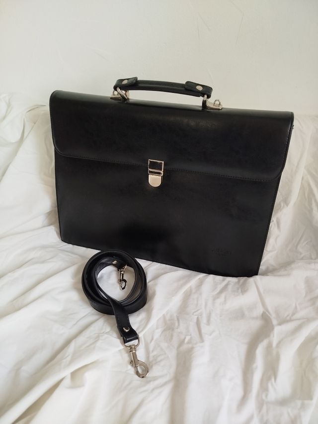 Maletín Abbacino piel negra NUEVO