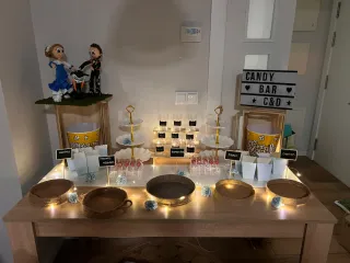 Decoración boda: attrecho, candy bar...