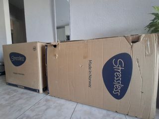 Sillón Stressless marrón piel y madera