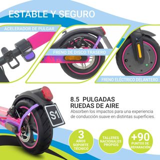 Patinete eléctrico Mascooter S1 Furious rosa
