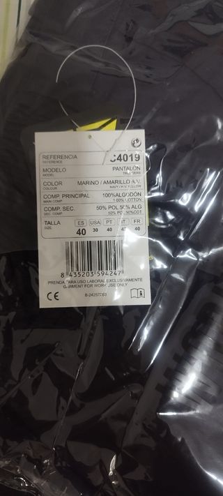 4 Pantalones trabajo fluor y reflectante talla 40