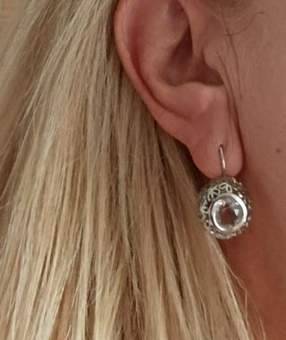 Pendientes acero/Cristal