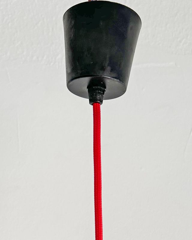 LÁMPARA ROJA CON DOBLE PANTALLA, AÑOS 70