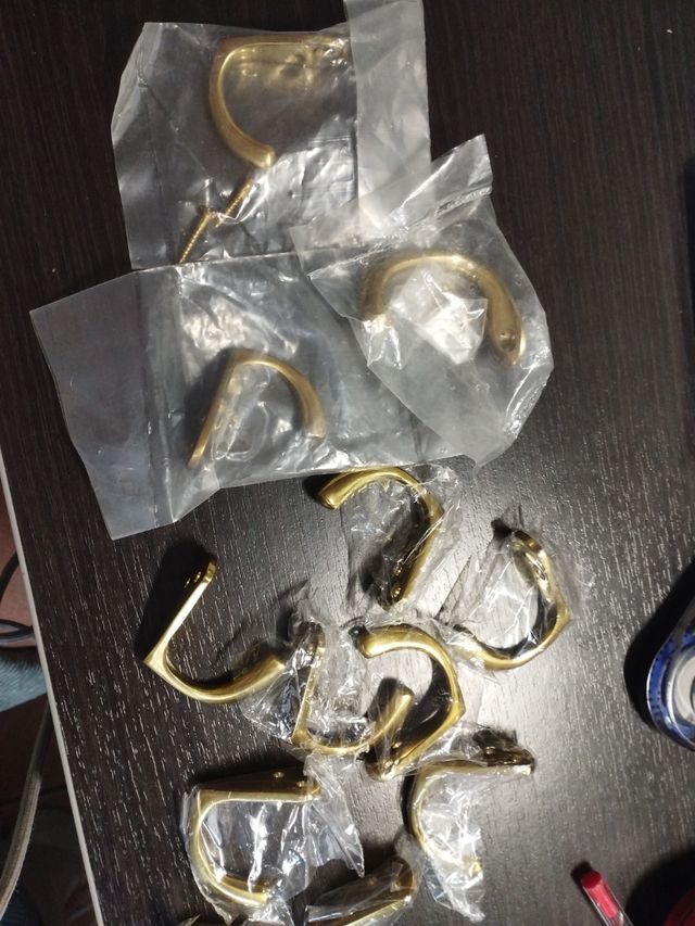12 Colgadores latón pulido