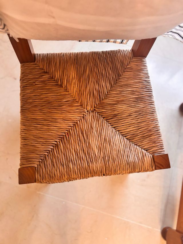 Sillas madera - Cojín a rayas