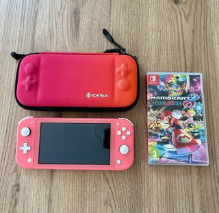 Nintendo Switch Lite Rosa + Mario Kart 8 + funda