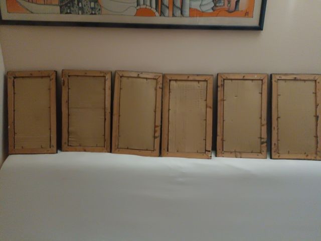 6 Cuadros señoritas vestidas de Belle Epoque (1920