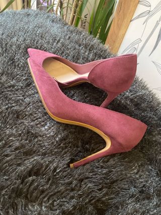 Tacones de ante rosa - Talla 36