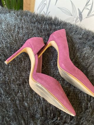 Tacones de ante rosa - Talla 36