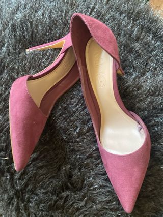 Tacones de ante rosa - Talla 36