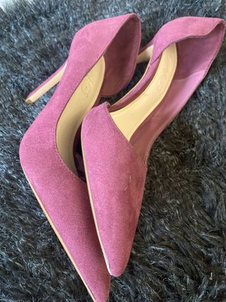 Tacones de ante rosa - Talla 36