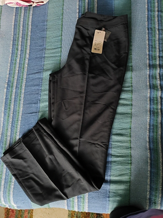 Pantalón negro pinza mujer
