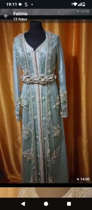 Vestido largo tehuana turquesa