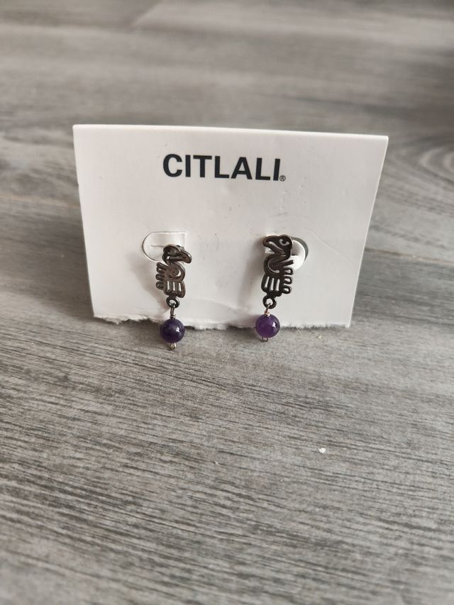 Pendientes CITLALI - Plata y Morado.