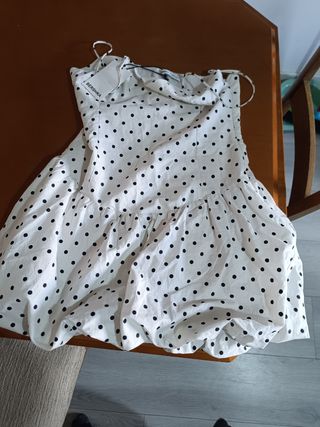 Vestido Bershka lunares blanco