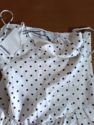 Vestido Bershka lunares blanco