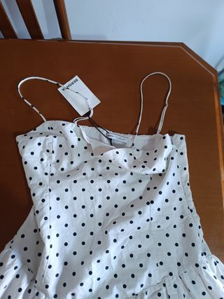 Vestido Bershka lunares blanco