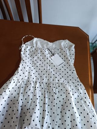 Vestido Bershka lunares blanco