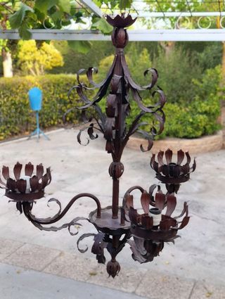 Lampara antigua 3 focos metal
