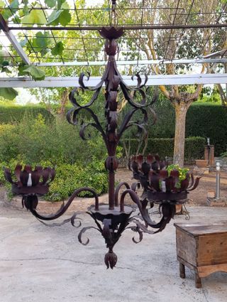 Lampara antigua 3 focos metal