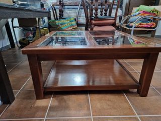 Mesa centro madera - cristal