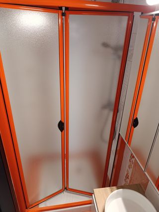 Mampara ducha naranja - 2 hojas