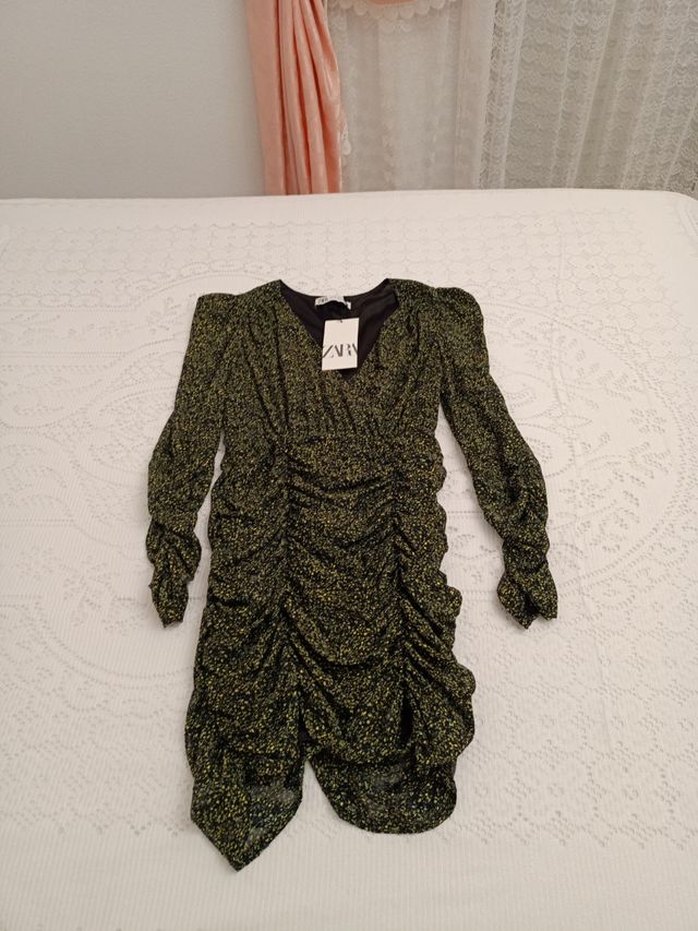 Vestido verde manga larga