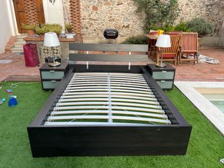 Cama matrimonio Ikea MALM + mesitas