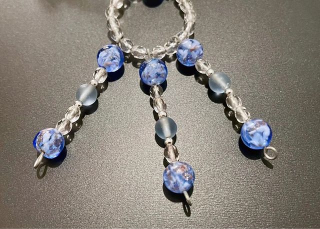 Collana Perle Azzurre e Trasparenti