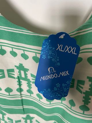 Vestido Mundo Mix XXL - Verde Blanco talla grande 