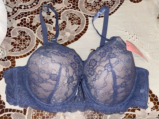 Reggiseno pizzo blu taglia 52